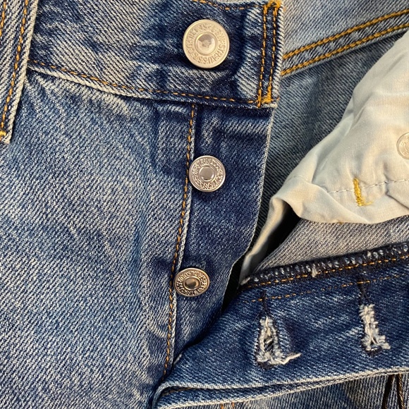 Levi's Premium Ribcage Straight Ankle jeans, distressed, blue - women's size 27 - Picture 5 of 13